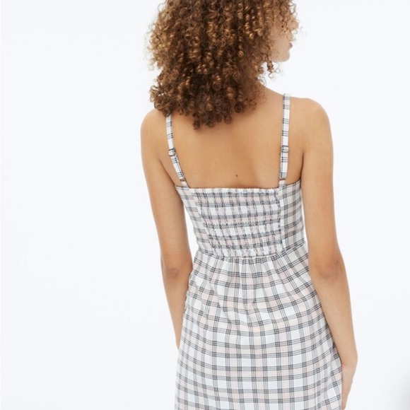 Aeropostale Plaid Mini Dress Size S Fitted Sleeveless Side Slit - Picture 4 of 12